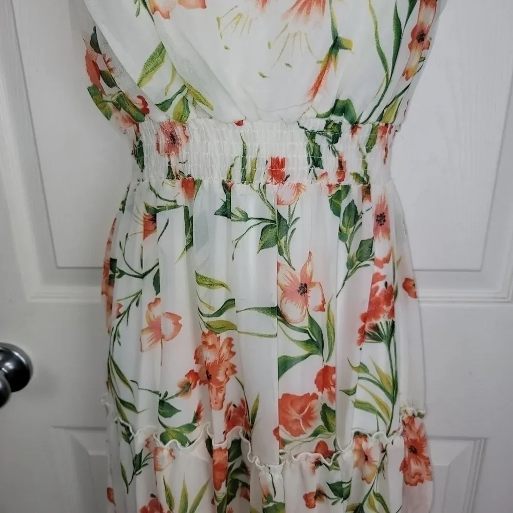 Kate and Lily sleeveless floral chiffon tiered maxi dress size 6 - Picture 4 of 8